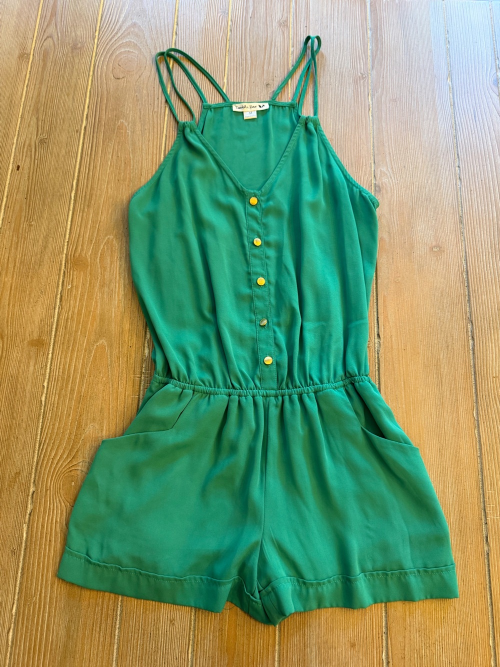 Double Zero Emerald Green Spaghetti-Strap Dress